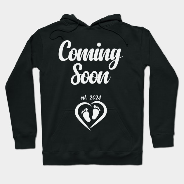 Coming Soon eat. 2024 Birth announcement Hoodie by RandyRaePrints